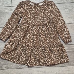 Like New btween Brown Floral Beautiful Toddler Girls Kids Dress